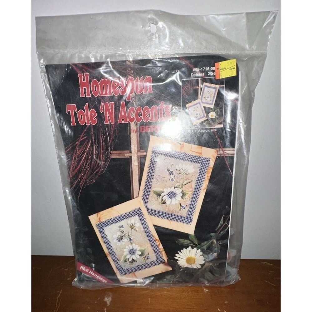 Homespun Tole ‘n Accents By Bernat #95-1716-00 Daisies Wall Hangings READ